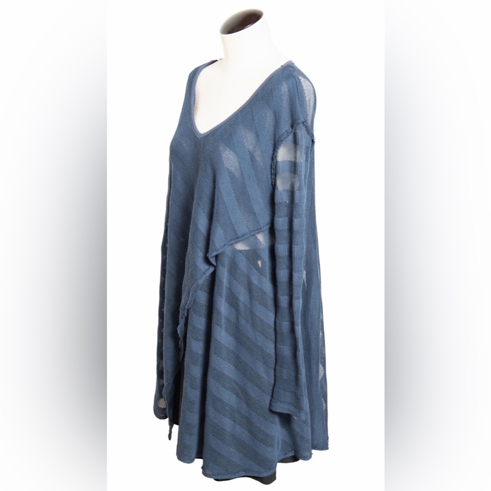Blue Sheer Knit Sweater